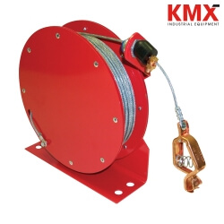 DELMACO Static Discharge Grounding Reel 100', Red and Transparent coated cable FG1453